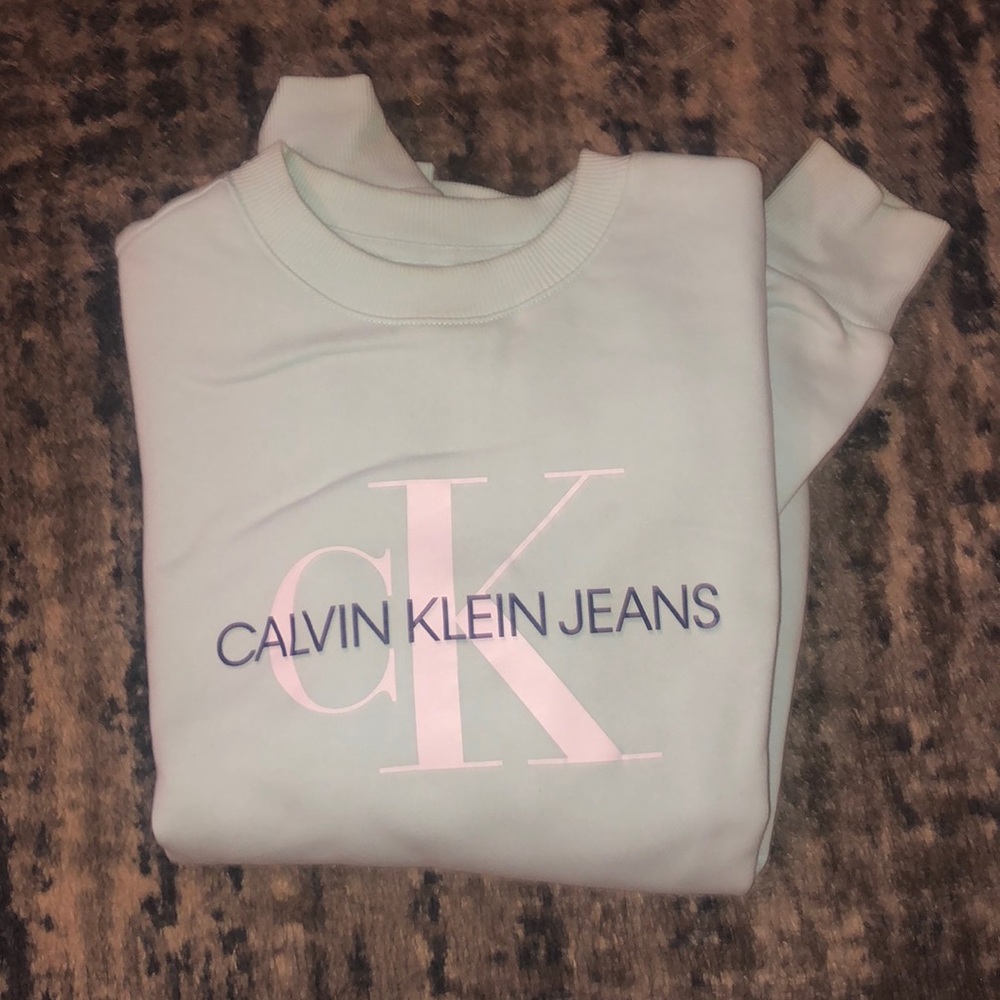 Blue Calvin Klein crew neck